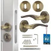 KOTARBAU Serie - Deurbeslag - Sjerp Kort Gesplitst - Patina - Rozet voor Sleutel