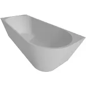 Xenz Milan 180x80x60 half-vrijstaand hoekbad links, wit zonder afvoer