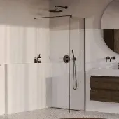 Brauer Oblivion inloopdouche helder glas 60x200 incl. glascoating PVD gunmetal geborsteld