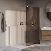 Brauer Oblivion Inloopdouche Brons Glas - 120x200cm - Chroom - Gehard Glas - Douche, Douchewanden, Inloopdouche, Vaste Wand - 8720724599506