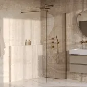 Brauer Oblivion inloopdouche helder glas 100x200 incl. glascoating PVD goud geborsteld