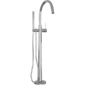 Brauer Stripe vrijstaande badmengkraan SET 01 met staaf handdouche en doucheslang chroom