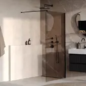Brauer Oblivion inloopdouche brons glas 100x200 incl. glascoating mat zwart