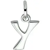 The Jewelry Collection Zilver Gerhodineerde Hanger letter Y 1330021