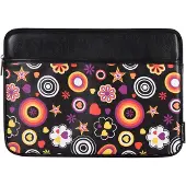 Canvas Artisan Laptophoes 13 Inch PU – Laptop Sleeve – Flower Party Zwart
