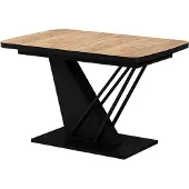 Vicco Eettafel Fenaro, Goudkleurig Eiken/Zwart, 120-160 x 80 cm uitschuifbaar