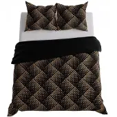 MARKIZETA HOME Luxe satijnen beddengoed 160x200 cm, elegant zwart met goud