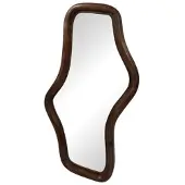 MySons Spiegel Wavy mangohouten lijst 80x44 cm - Walnoot