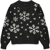 Vero Moda Regular fit kersttrui met all-over motief, model 'NEWSNOWFROST'