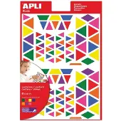 APLI Kids verwijderbare stickers, driehoek, blister met 720 stuks in geassorteerde kleuren en groottes - 3 stuks