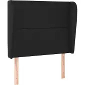 vidaXL Hoofdbord met randen 147x23x78/88 cm kunstleer zwart
