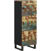 vidaXL Hoge kast met 3 deuren 40x33x110 cm gerecycled hout en ijzer