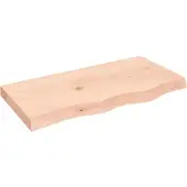vidaXL Wastafelblad 80x40x(2-6) cm onbehandeld massief hout