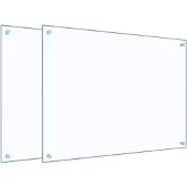 vidaXL Spatschermen keuken 2 st 80x60 cm gehard glas transparant