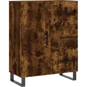 vidaXL Hoge kast 69,5x34x180 cm bewerkt hout gerookt eikenkleurig