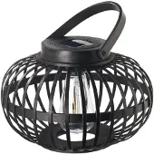 Pauleen LED-zonnetafellamp SUNSHINE BLISS zwart 17 cm IP44, zwart, Bamboe, Jong wonen