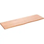 vidaXL Wastafelblad 100x30x2 cm behandeld massief hout lichtbruin