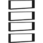 vidaXL Wandrekken Kubusvormige 4 st 100x15x30 cm spaanplaat zwart