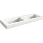 Xenz Solid Surface Blad 160x45 met 2 R2 wastafels, mat wit