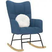 vidaXL Schommelstoel stof blauw