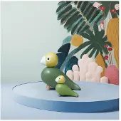 Kay Bojesen Denmark Birds moeder & kind set van 2 H11cm + 6cm groen