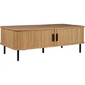 Beliani BRADLEY - Salontafel - Lichthout/Zwart - MDF