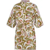 Mey Nachtmode Nachthemd 'Nostalgic Geo' beige / cognac / olijfgroen / pink