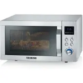Severin MW 7774 Magnetron RVS (geborsteld), Zilver 900 W Grillfunctie, Met pizzafunctie, Heteluchtfunctie