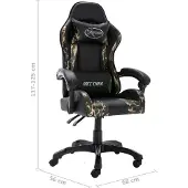 vidaXL Racestoel kunstleer zwart en camouflage