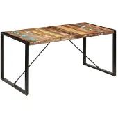 vidaXL Eettafel 160x80x75 cm massief gerecycled hout