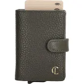 Charm London Washington Creditcard etui - 100% Leer - Leren Tas - Donkergroen