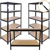 Monster Racking Monster rekken 3 x zwart rekken eenheid 90cm 5 Tier &amp; werkbank garage opslag magazijn rekken