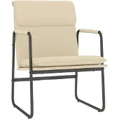 vidaXL Loungestoel 55x64x80 cm stof crèmekleurig