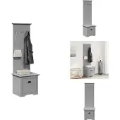 vidaXL Gangkast met haken BODO 50x40x157 cm grijs