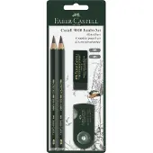 Faber-Castell grafietpotloden - serie 9000 Jumbo - set potlood + gum + slijper - FC-119398