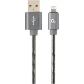 Cablexpert USB 2.0 (AM/8-pin lightning M) oplot metalizowany 2m szary Gembird