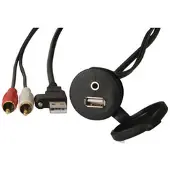 Fusion Jack And Usb For Panel Zwart 2 m