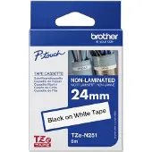 Brother Tape TZe-N251 Zwart op wit (24 mm)