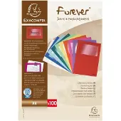 Exacompta FOREVER Pak van 100 venstermappen 120g/m2 - 22x31cm voor A4 - Geassorteerd - 50100E