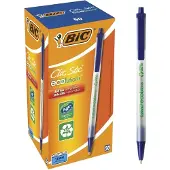 BIC Drukbalpen ECOlutions Clic Stic, 0,4 mm, gerecycleerd, blauw, 50 stuks