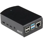 Joy-It Aluminiumbehuizing voor Raspberry Pi 4 B (zwart, geschikt voor Raspberry Pi 4 B)