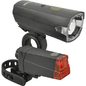 Fischer Fahrrad Fietsverlichtingsset 85338 LED werkt op batterijen Zwart