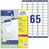 Avery Labels, Adresetiketten Avery, voor laser, 38,1 x 21,2 mm, doos van 6.500.