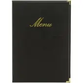 Securit CLASSIC MENUHOUDER ZWART 34,4X24,5LEATHER STYLE 4X A4