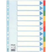 Esselte Tabbladen Esselte Standaard A4 10-delig karton 11-rings met voorblad assorti | 10 stuks