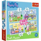 Trefl 34359 Puzzel 4-in-1 Peppa Pig - 12, 15, 20, 24 stukjes
