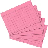 Herlitz Karteikarten, DIN A5, liniert, rot aus Papier, 170 g-qm, holzfrei, Linienfarbe: blau, doppelte