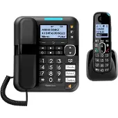 Amplicomms BT1580 Combo bureau en draadloos telefoon groot lcd display - grote toetsten - luid bel signaal - luid gespreksvolume