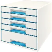 Leitz ladebox WOW CUBE 5214, 5 schuifladen, A4, polystyreen, blauw
