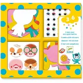 Djeco - Knutselset Creeëren met stickers - Dieren - 3-6j